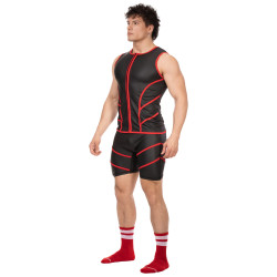 Barcode Berlin Veste sans manche Robin Noir-Rouge